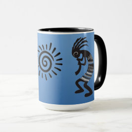 Kokopelli med inhemsk amerikansk Sol-symbol Mugg