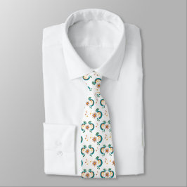 Kokopelli med Sol Mönster White Neck Tie Slips