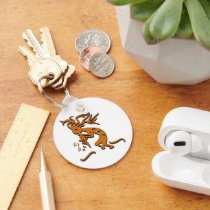 Kokopelli Merrymaker Musician Musik noter Nyckelring