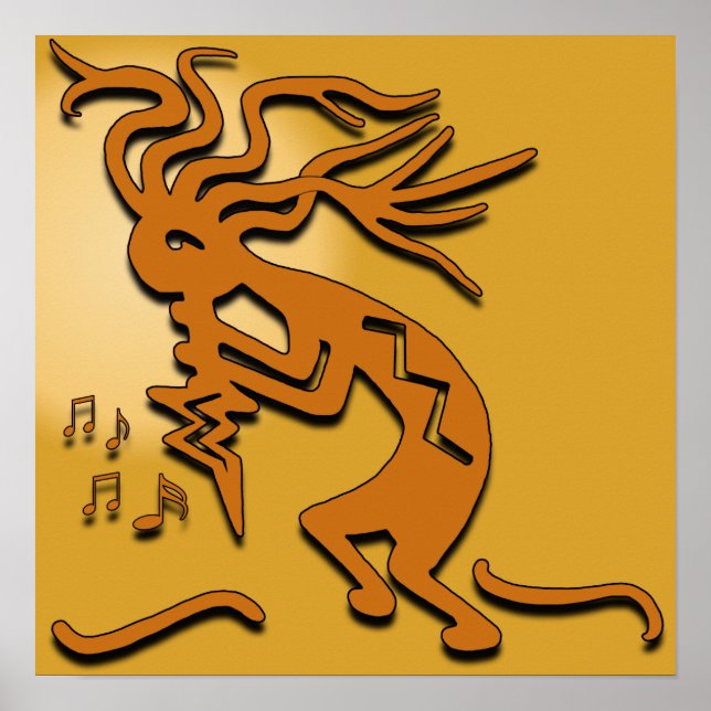 Kokopelli Merrymaker Musician Poster (Framsidan)