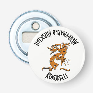 Kokopelli Merrymakermusiker som leker dans Flasköppnare