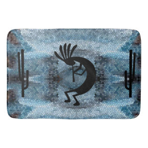 Kokopelli mosaikblått sydväst badrumsmatta