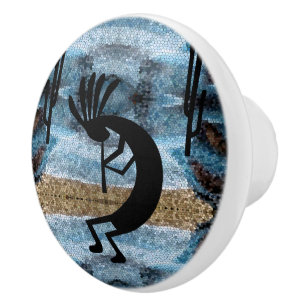Kokopelli mosaikblått sydväst knopp