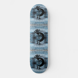 Kokopelli mosaikblått sydväst mini skateboard bräda 18,5 cm
