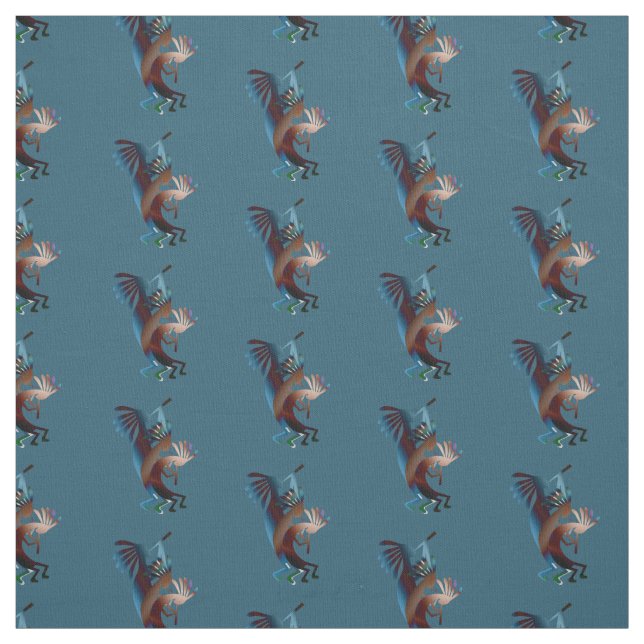 Kokopelli Music Teal Tyg (Provkarta)