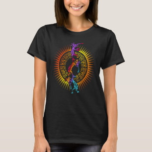 Kokopelli Musician Acrobats - Mandala Sol 1 - Fläk T Shirt