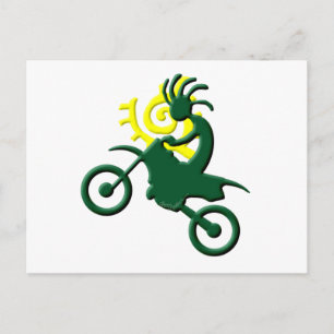 Kokopelli Native American Dirt Bike Vykort