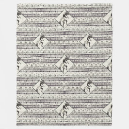 Kokopelli - Native American Seamless Mönster 1 Fleecefilt