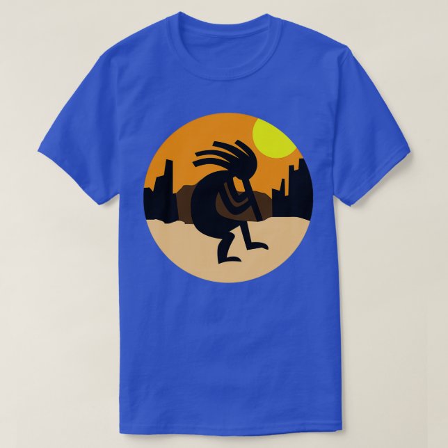 Kokopelli Native American Sunset T Shirt (Design framsida)