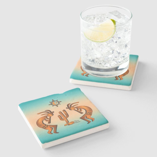 Kokopelli och Cactus Stenunderlägg (Sidan)