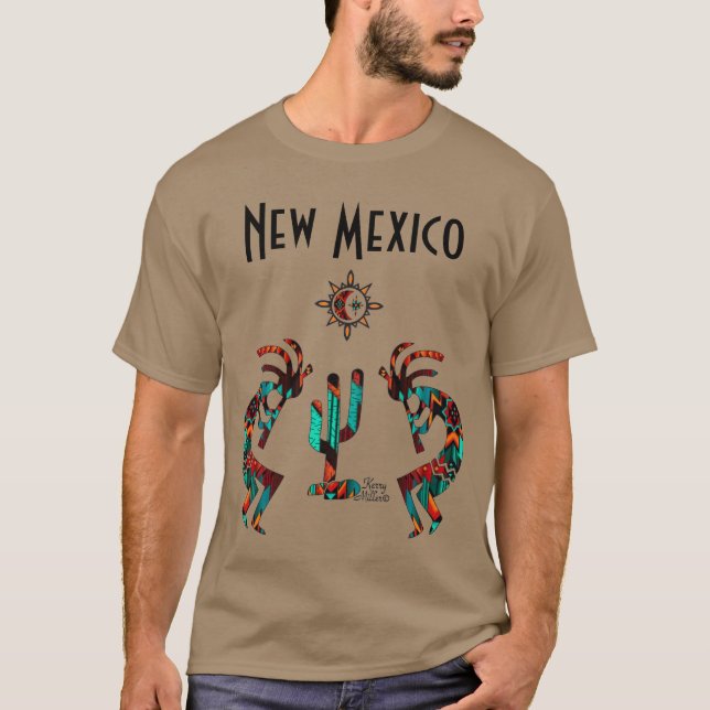 Kokopelli och Cactus T Shirt (Framsida)