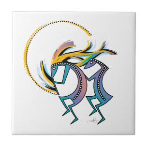 Kokopelli och Kokopelli Mana Kakelplatta