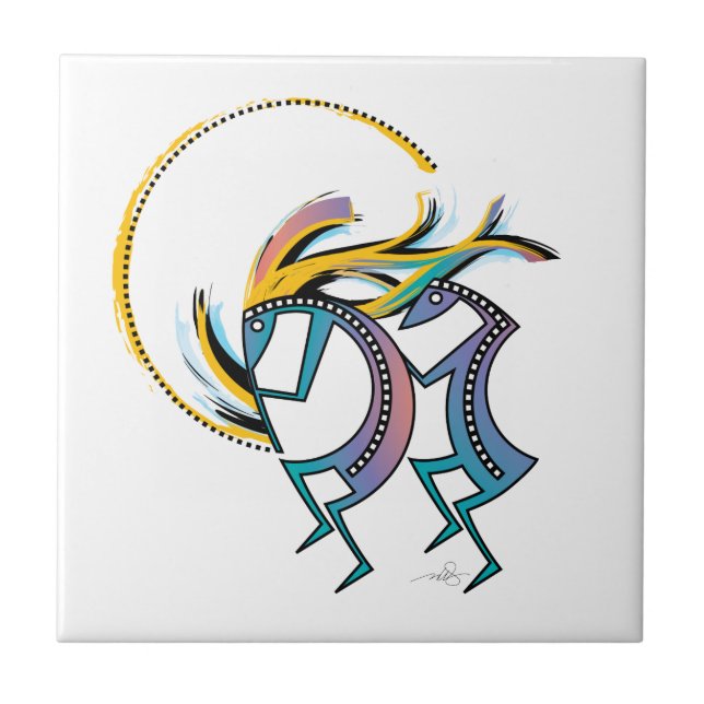 Kokopelli och Kokopelli Mana Kakelplatta (Framsidan)