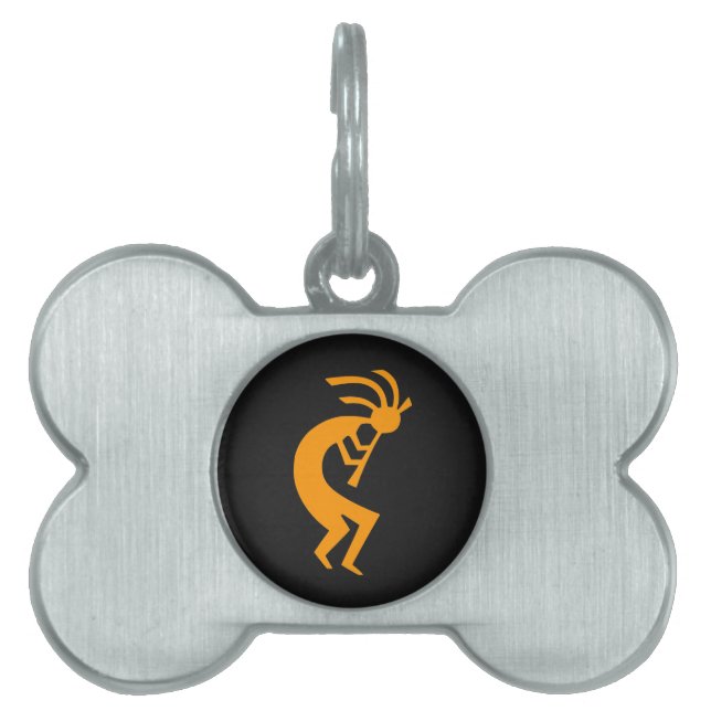 Kokopelli orange namnbricka husdjur (Framsidan)