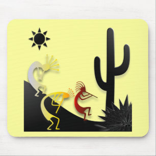 Kokopelli på väg under sol musmatta