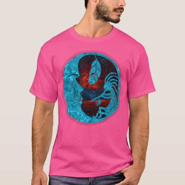 Kokopelli Plays For The Moon 3 Fan Fun T Shirt (Framsida)