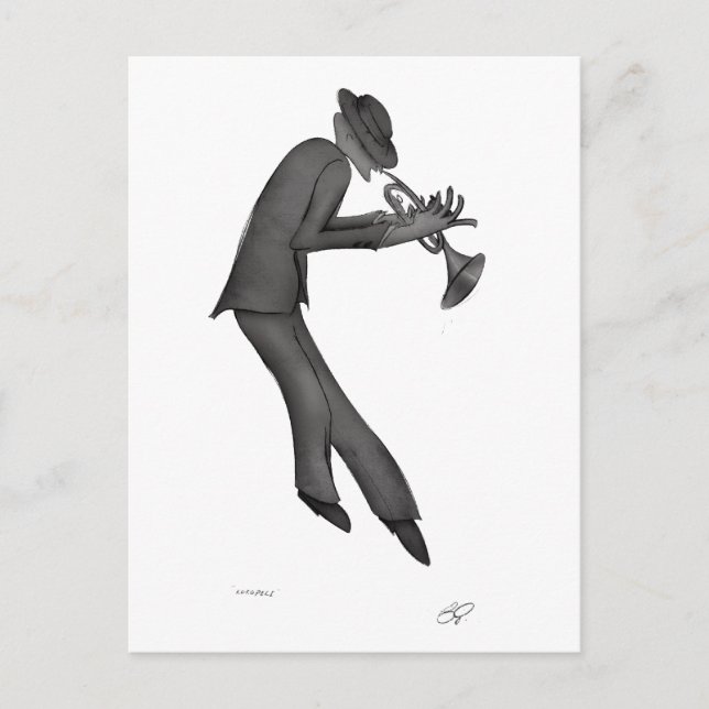 Kokopelli Plays the Blues Art Vykort (Framsida)