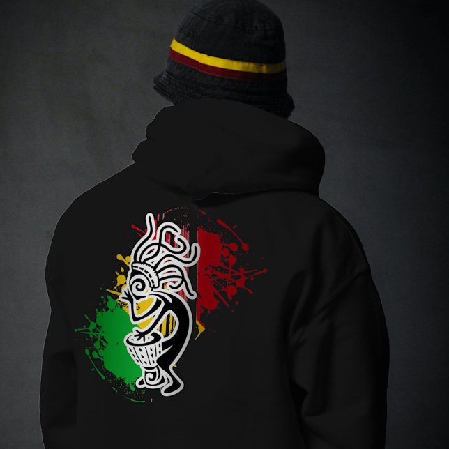 Kokopelli rasta trummis hoodie (Skapare uppladdad)