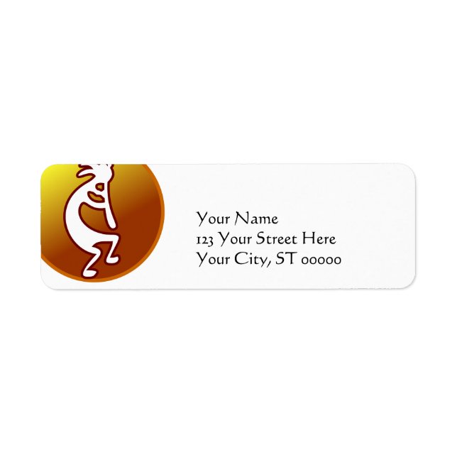 Kokopelli Returadress Etikett (Framsidan)