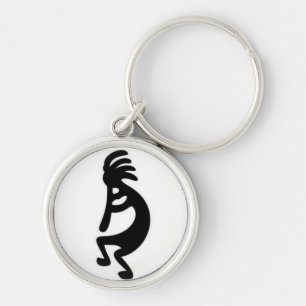 'Kokopelli Rund Silverfärgad Nyckelring