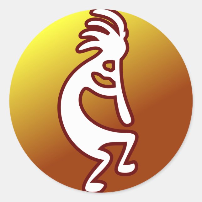 Kokopelli Runt Klistermärke (Framsida)
