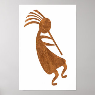 Kokopelli Rust Färg Poster