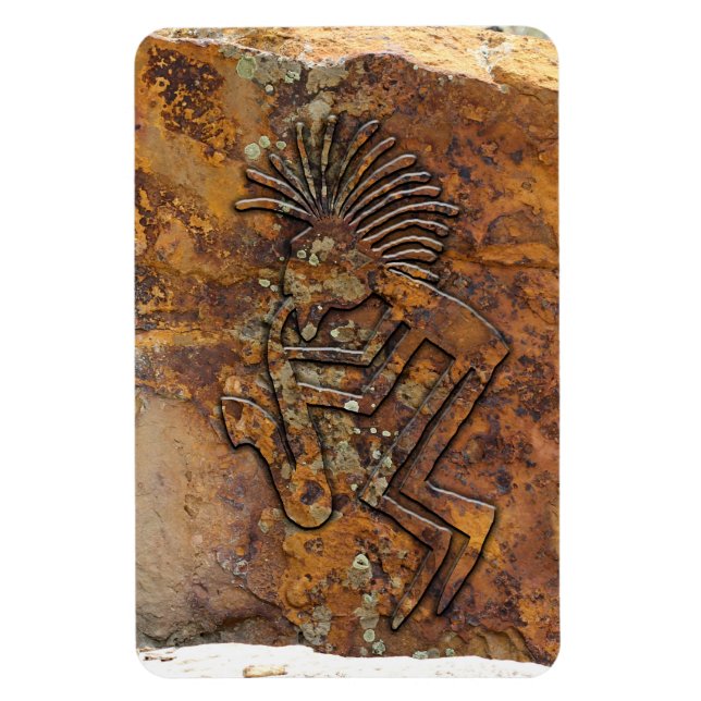 Kokopelli Saxaphone spelarePetroglyph Magnet (Vertikal)
