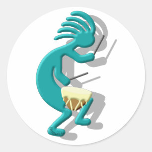 Kokopelli Snare Drum Runt Klistermärke