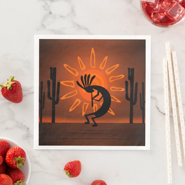 Kokopelli Sol Bronzed Sunset Brown Pappersservett (Insitu)