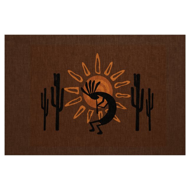 Kokopelli Sol Southwest Desert Rustic Brown Tyg (Fat Quarter)