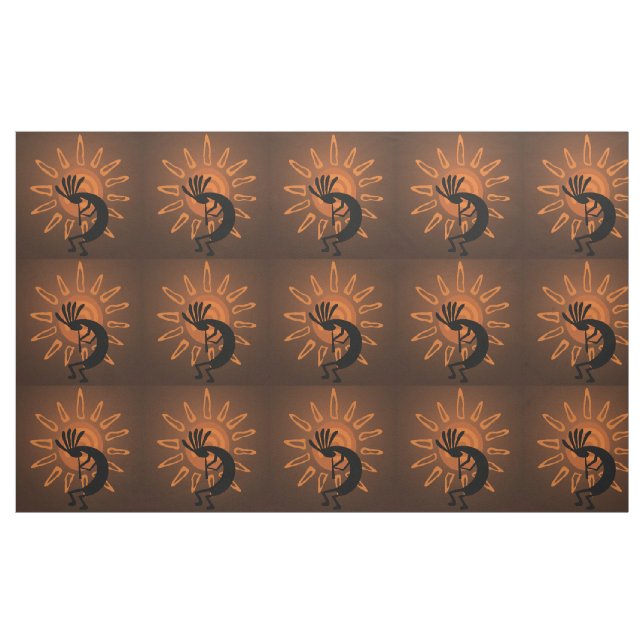 Kokopelli Sol Southwest Rustic Brown DIY Tyg (Yard)