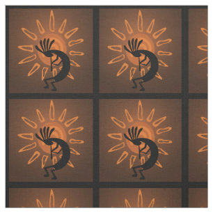 Kokopelli Sol Southwest Rustic Brown Tyg