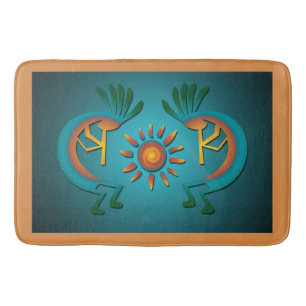 Kokopelli Sol Southwest Turquise Badrumsmatta