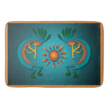 Kokopelli Sol Southwest Turquise Bath Mat