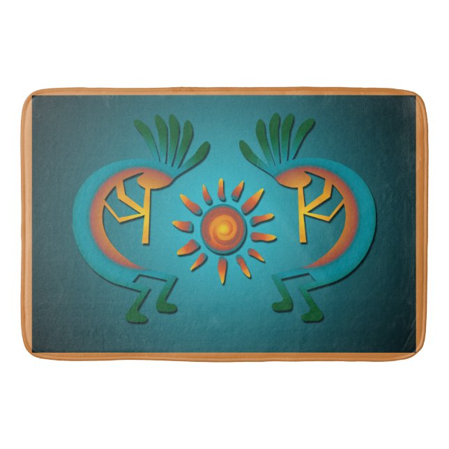 Kokopelli Sol Southwest Turquise Bath Mat Badrumsmatta (Framsidan)