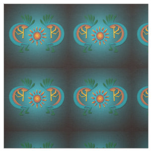 Kokopelli Sol Southwest Turquise Tyg