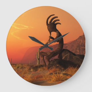 Kokopelli solnedgång stor klocka