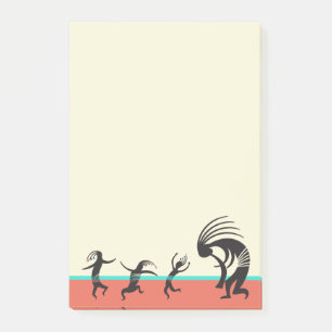 Kokopelli som dansar sydvästlig fest post-it block