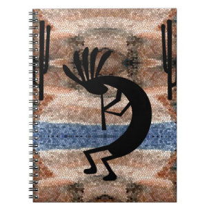 Kokopelli Southwest Desert Mosaic Anteckningsbok