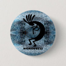 Kokopelli Southwest Desert Mosaic Blue