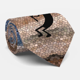 Kokopelli Southwest Desert Mosaic Brown Slips