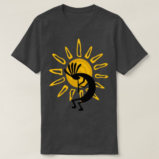 Kokopelli Southwest Guld Sol  T Shirt (Design framsida)