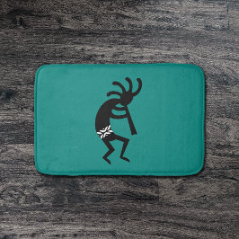 Kokopelli Southwest Teal and Black Badrumsmatta