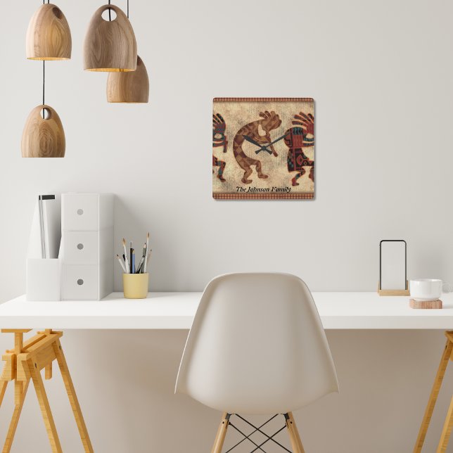 Kokopelli Southwestern Clock Fyrkantig Klocka (Skapare uppladdad)