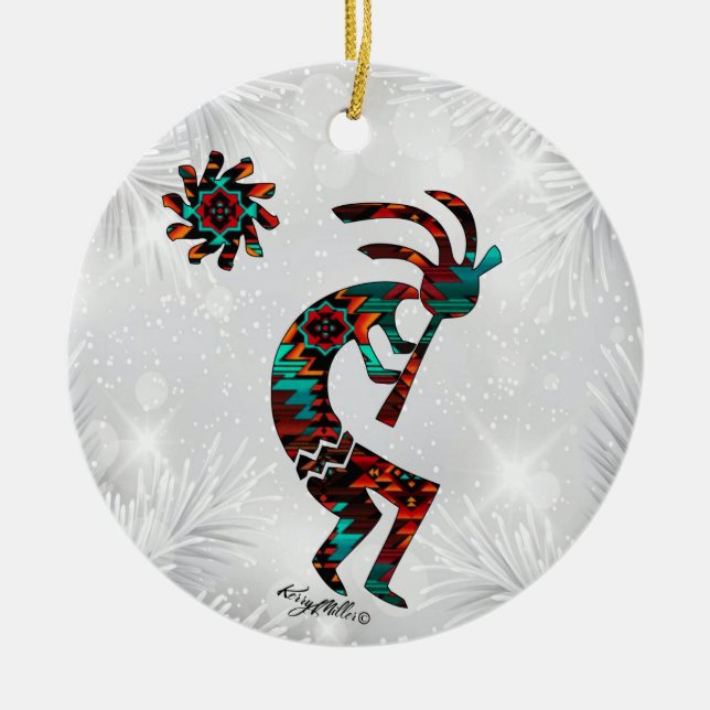 KOKOPELLI SPELAR FLUTE CERAMIC ORNAMENT (Framsidan)