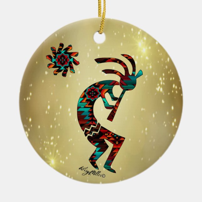 KOKOPELLI SPELAR FLUTE CERAMIC ORNAMENT (Framsidan)