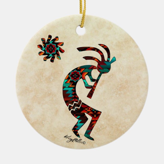KOKOPELLI SPELAR FLUTE CERAMIC ORNAMENT (Framsidan)
