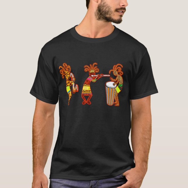 Kokopelli Sten Art: Koko Reggae Music T-shirt (Framsida)