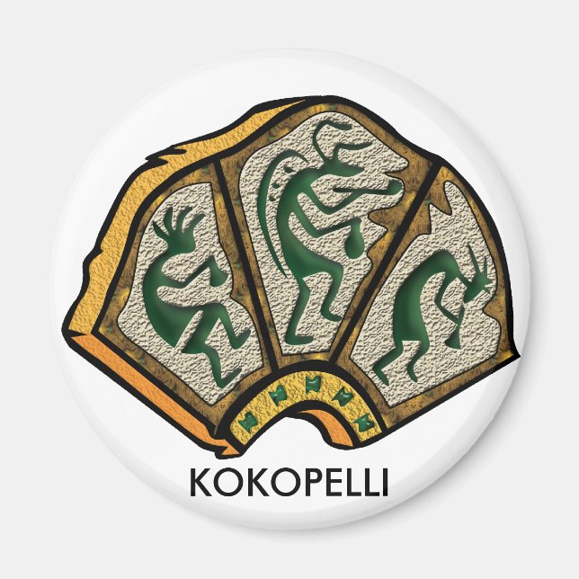 Kokopelli Stone Magnet (Framsidan)