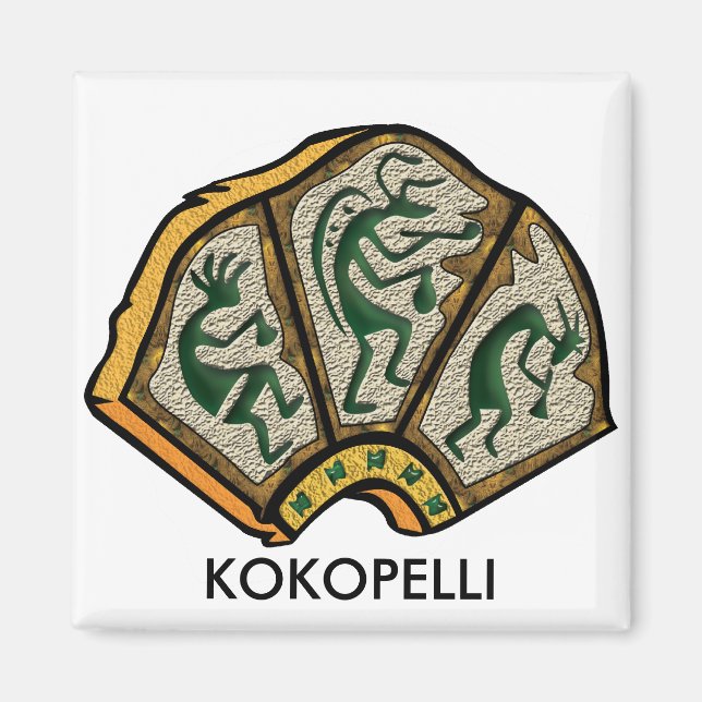Kokopelli Stone Magnet (Framsidan)